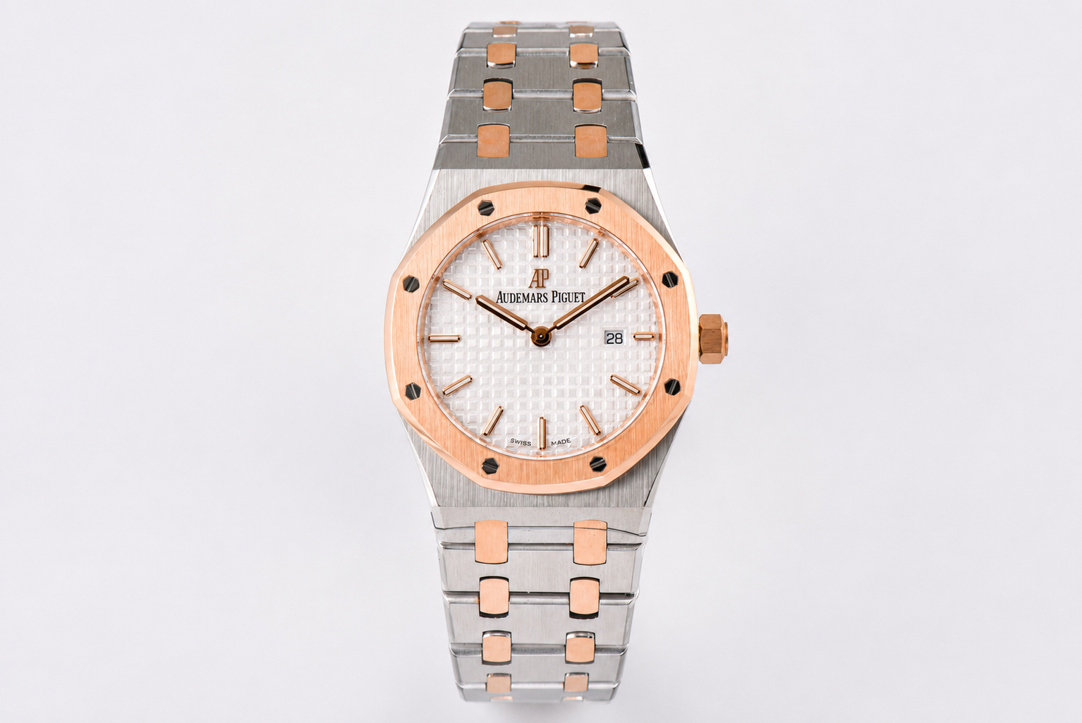 Lady Royal Oak 33mm SS/RG 8F 1:1 Best Edition White Dial on SS/RG Bracelet Swiss Quartz - Image 2