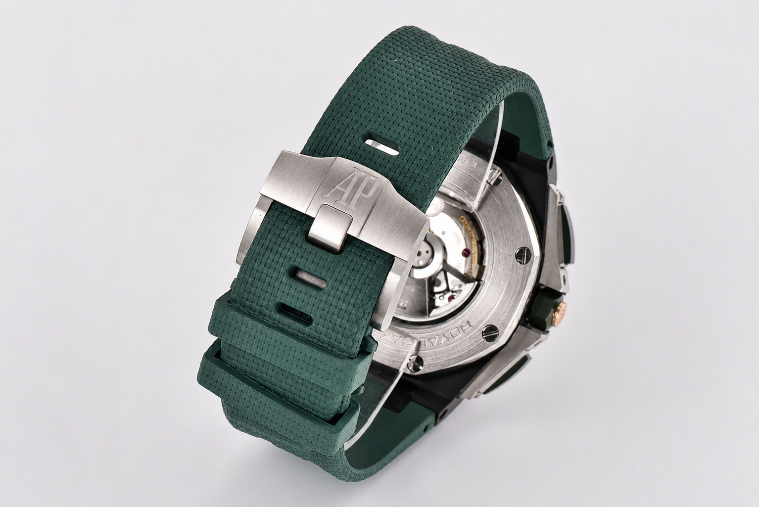 Royal Oak Offshore 2020 44mm RSF 1:1 Best Edition Green Ceramic Bezel Green Dail on Rubber Strap A3126 - Image 6