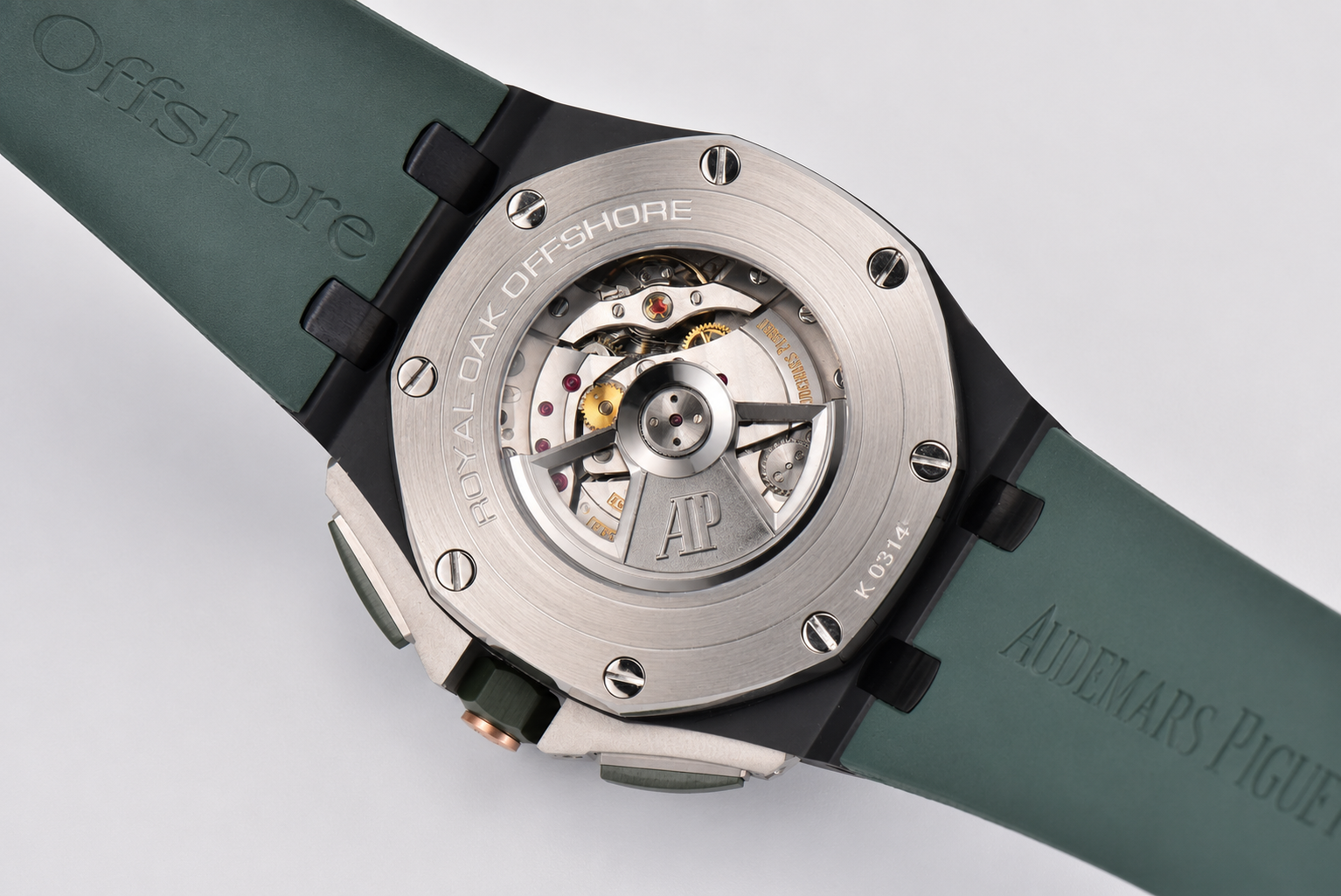 Royal Oak Offshore 2020 44mm RSF 1:1 Best Edition Green Ceramic Bezel Green Dail on Rubber Strap A3126 - Image 7