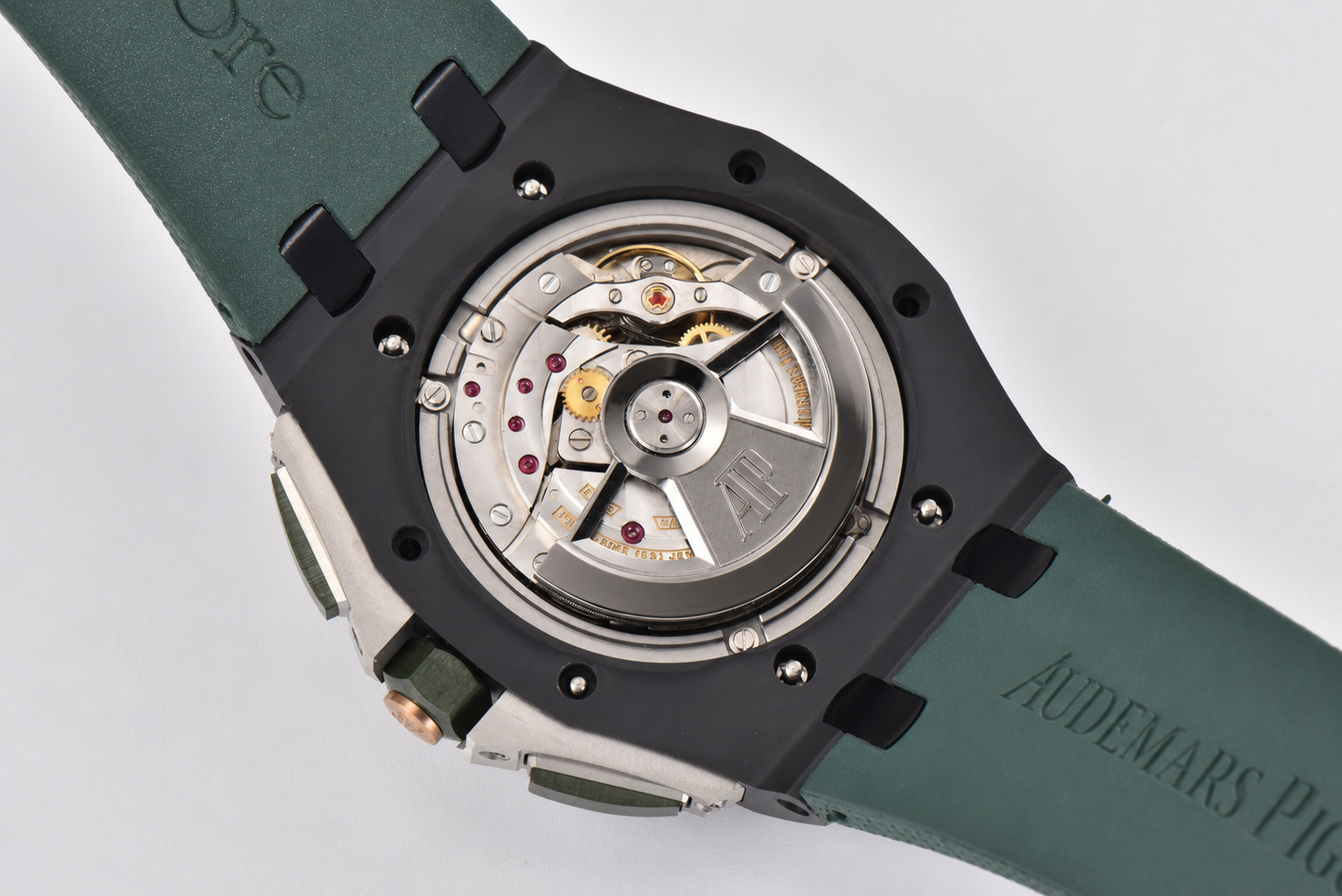 Royal Oak Offshore 2020 44mm RSF 1:1 Best Edition Green Ceramic Bezel Green Dail on Rubber Strap A3126 - Image 8