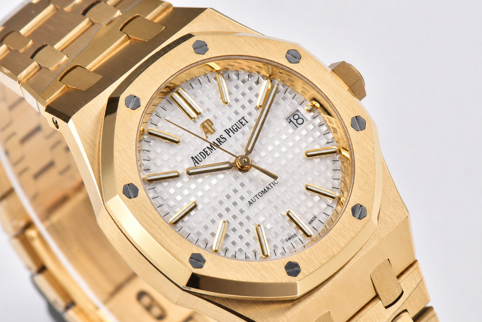 Royal Oak 37mm 15450 YG IPF Best Edition White Dial on YG Bracelet A3120 - Image 3