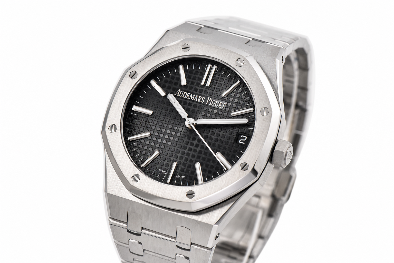 Royal Oak 15510 SS APSF 1:1 Best Edition Black Dial on SS Bracelet SA4302