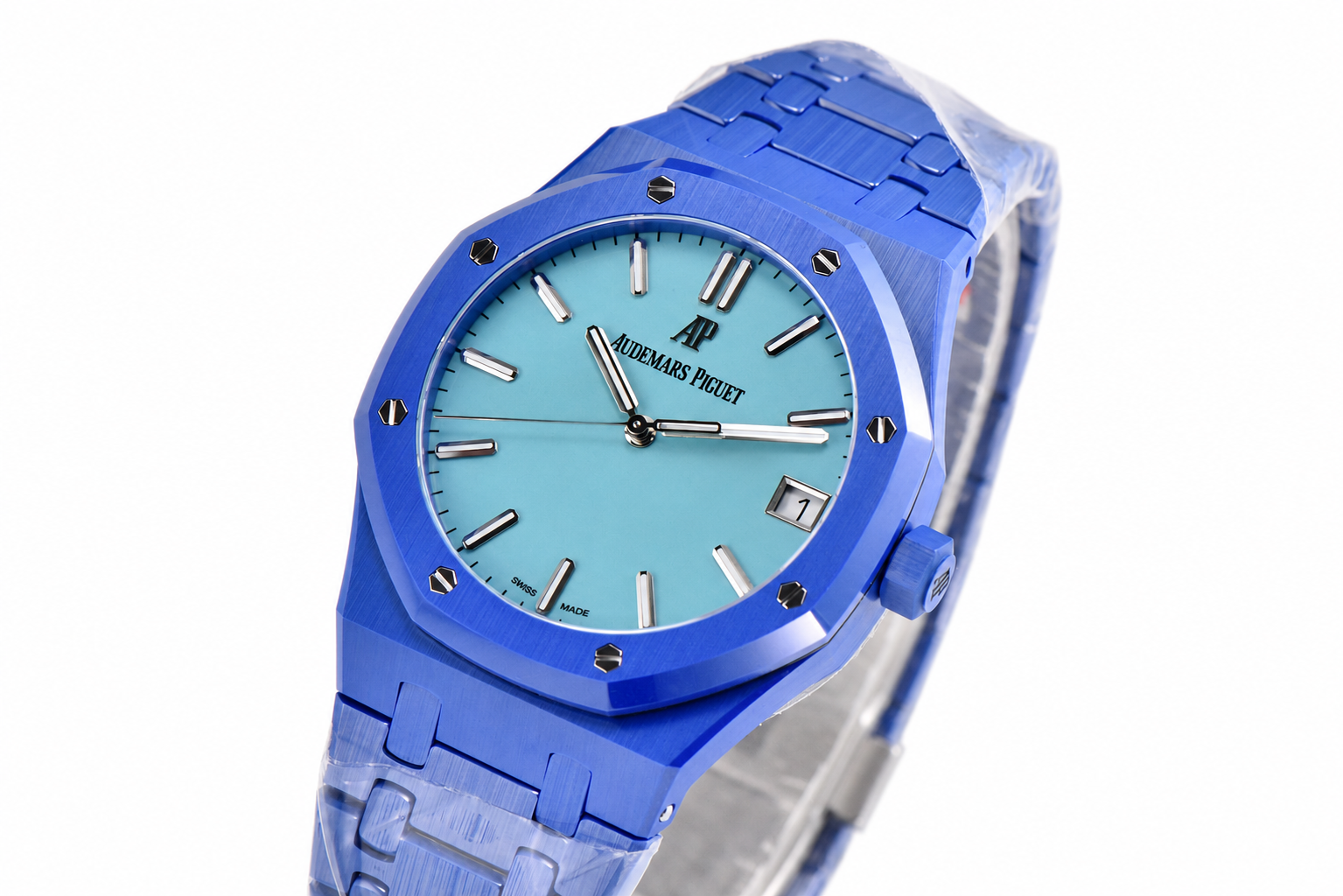 Royal Oak 15500 Blue Ceramic APSF 1:1 Best Edition Tiffany Blue Dial on Bracelet SA4302
