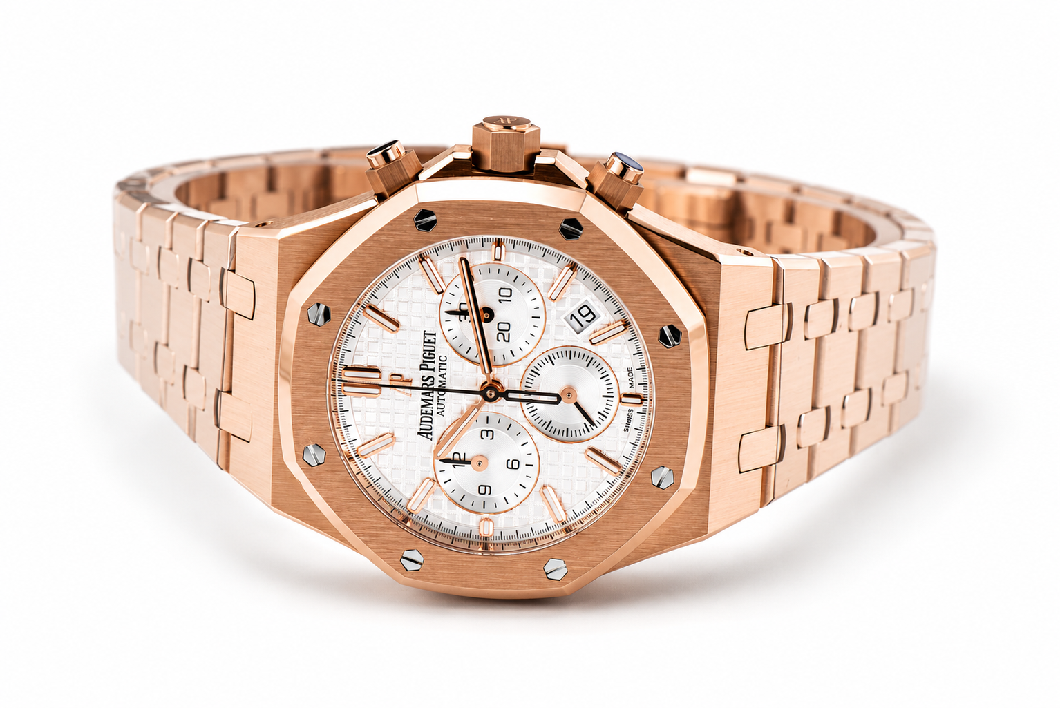Royal Oak Chrono 26315 RG APSF 1:1 Best Edition White Dial on RG Bracelet A2385 - Image 4