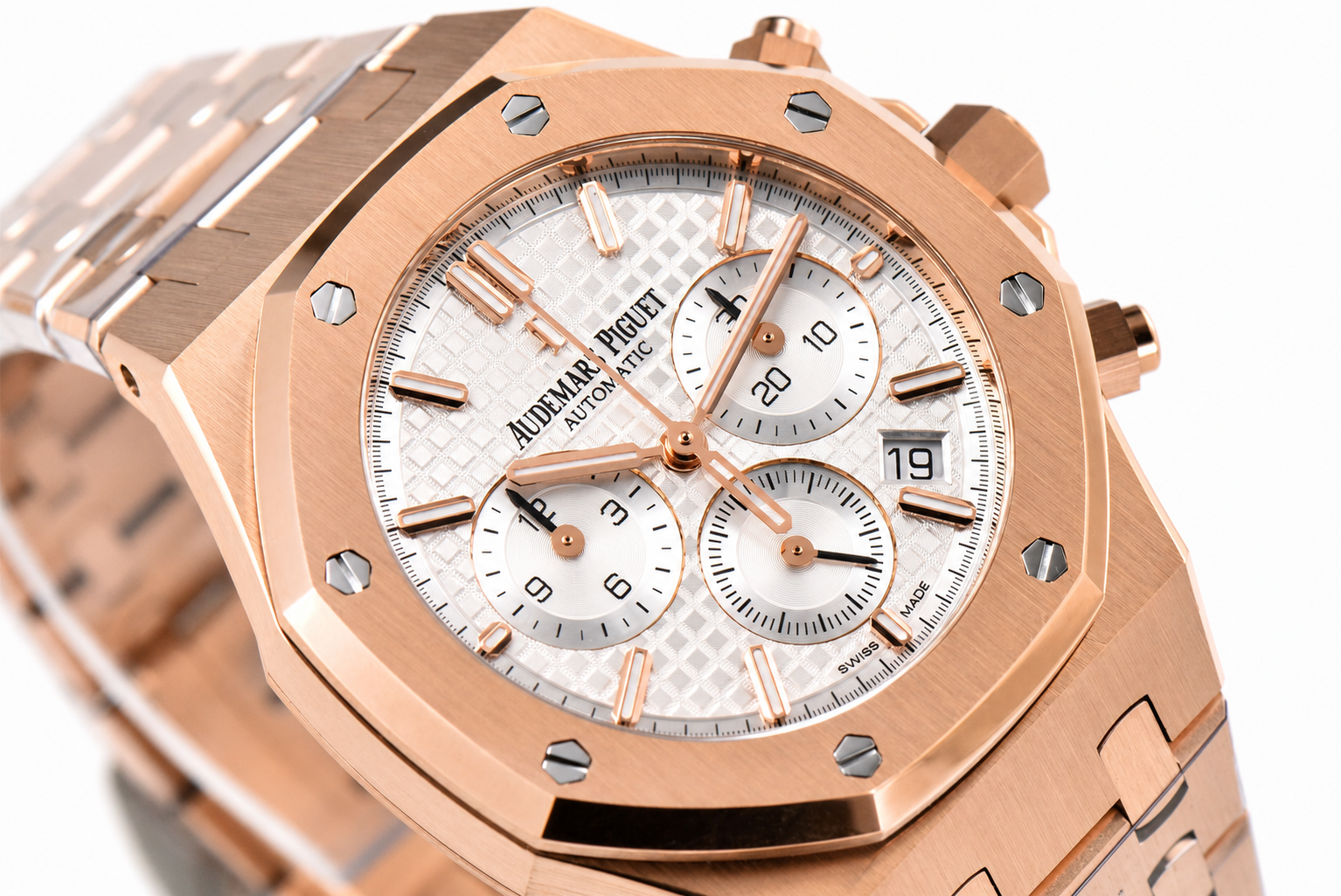 Royal Oak Chrono 26315 RG APSF 1:1 Best Edition White Dial on RG Bracelet A2385 - Image 5