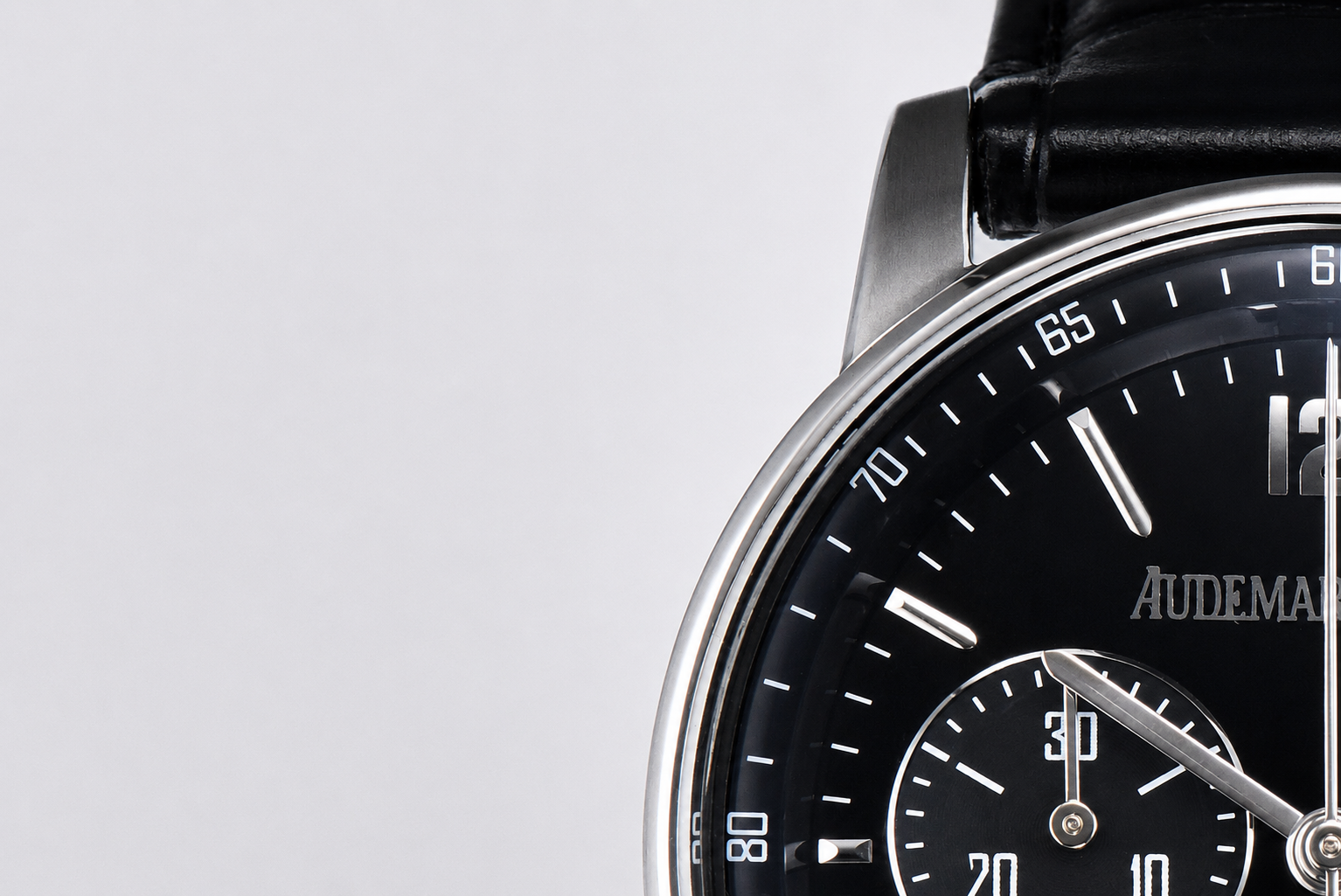 Code 11.59 Chrono 26393 SS APSF 1:1 Best Edition Black Dial on Black Leather Strap SA4401 - Image 4