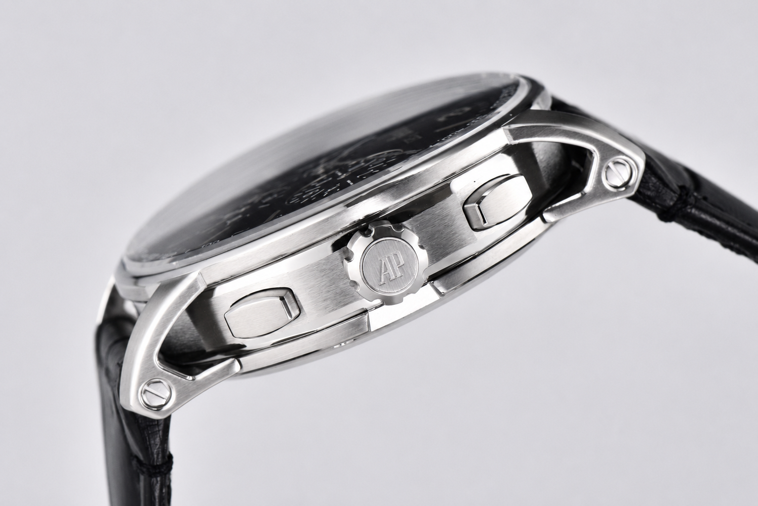 Code 11.59 Chrono 26393 SS APSF 1:1 Best Edition Black Dial on Black Leather Strap SA4401 - Image 6