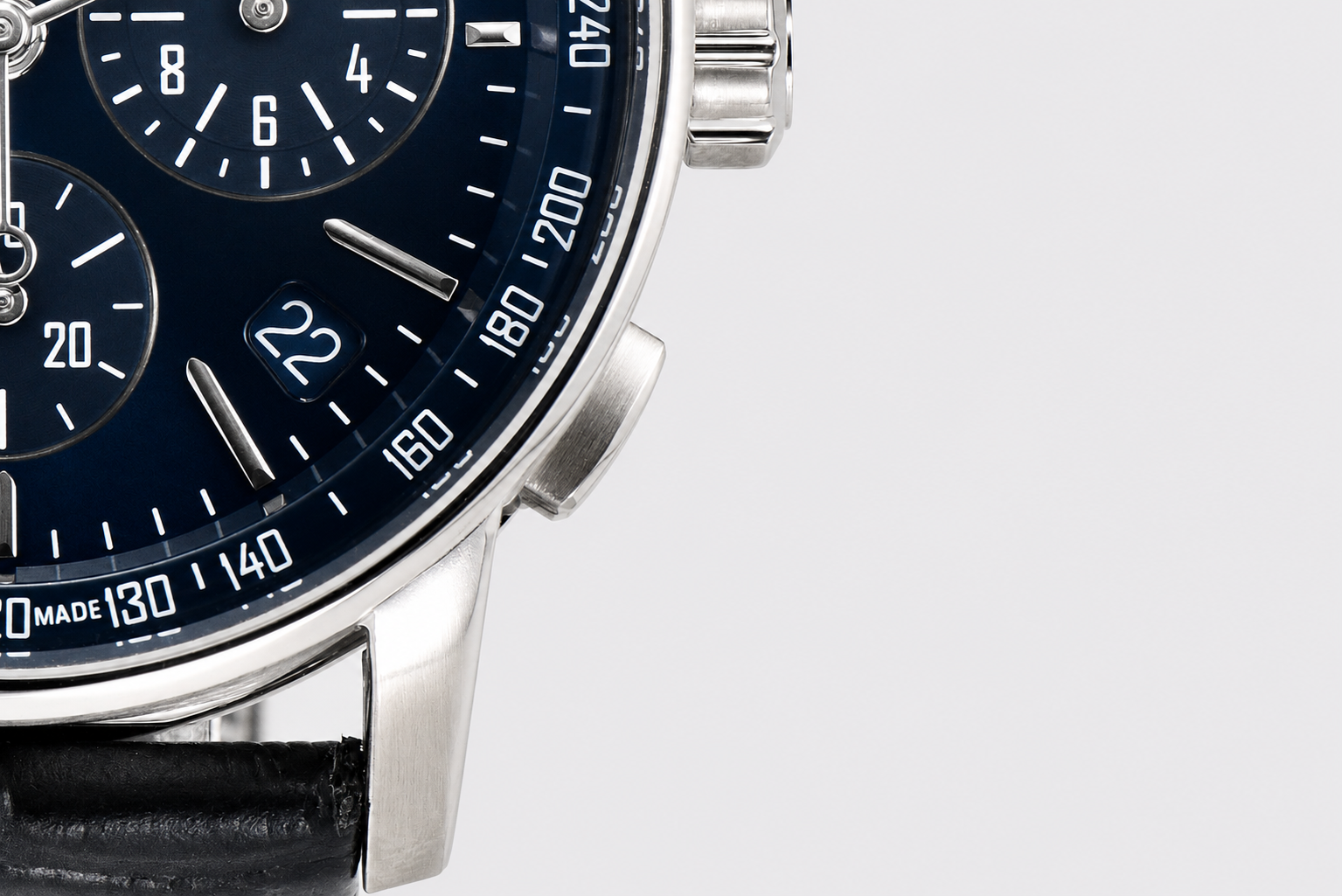 Code 11.59 Chrono 26393 SS APSF 1:1 Best Edition Blue Dial on Blue Leather Strap SA4401 - Image 4