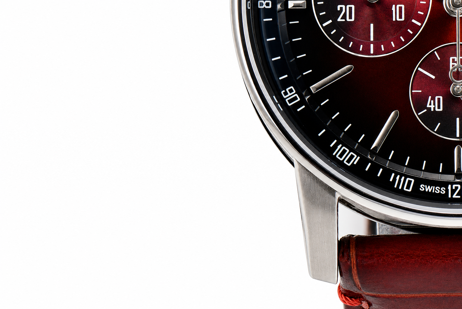Code 11.59 Chrono 26393 SS APSF 1:1 Best Edition Gradient Red Dial on Red Leather Strap SA4401 - Image 3