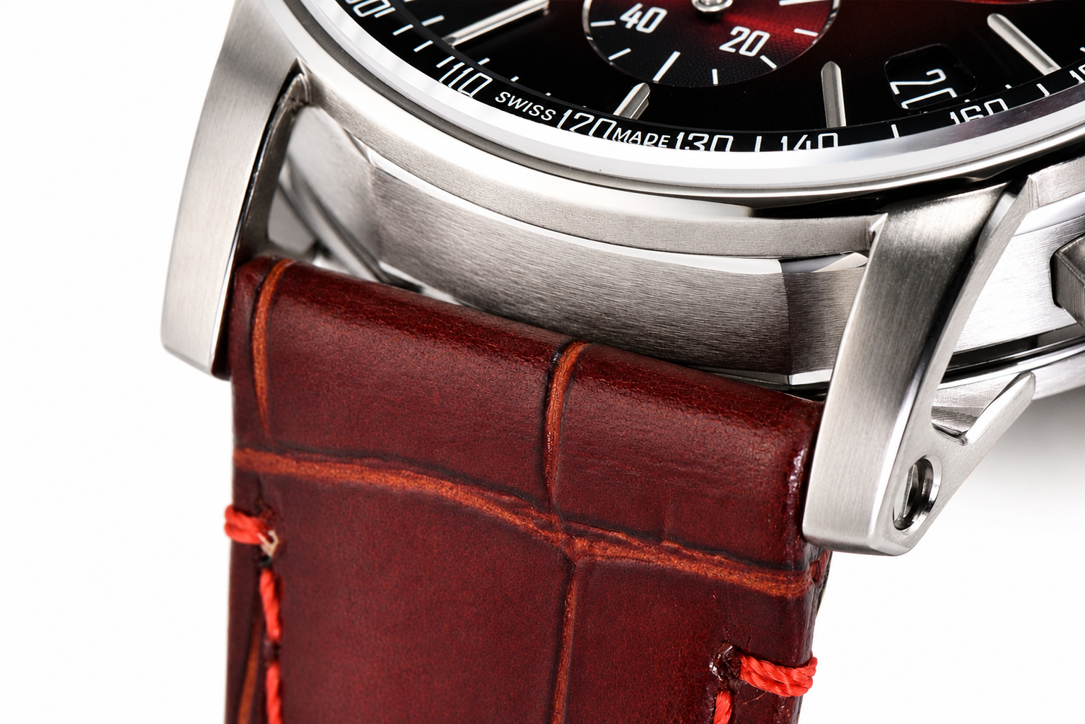 Code 11.59 Chrono 26393 SS APSF 1:1 Best Edition Gradient Red Dial on Red Leather Strap SA4401 - Image 6
