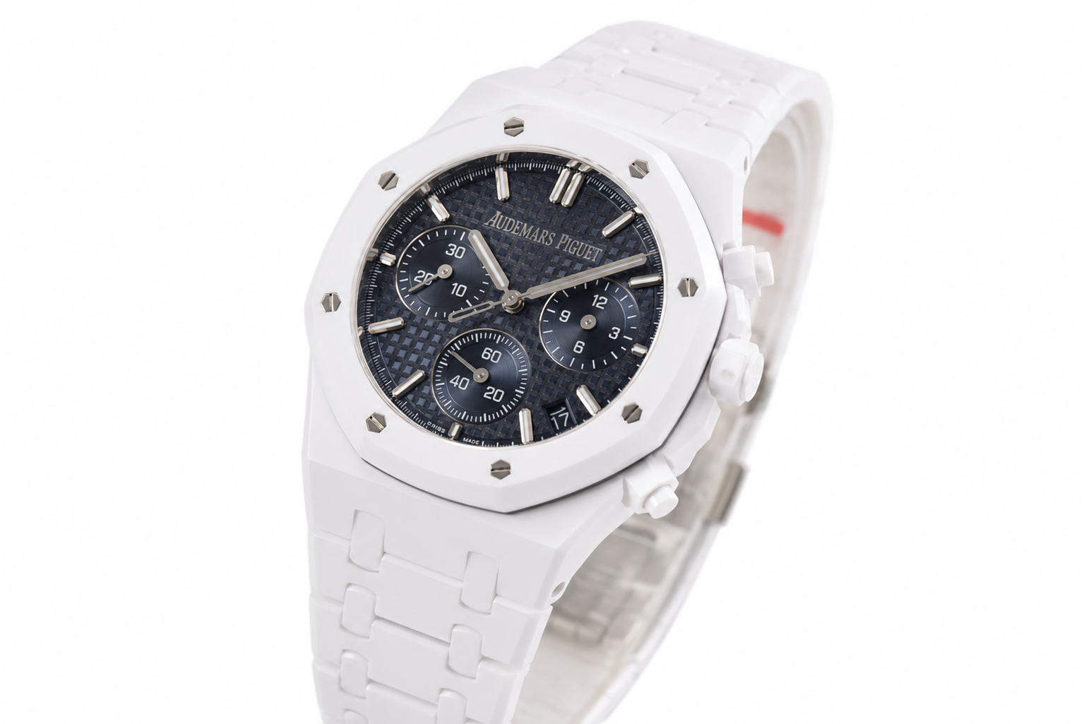 Royal Oak Chrono 26240 White Ceramic APSF 1:1 Best Edition Black Dial on Bracelet SA4401