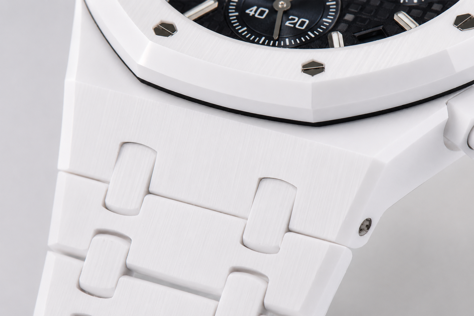 Royal Oak Chrono 26240 White Ceramic APSF 1:1 Best Edition Black Dial on Bracelet SA4401 - Image 5