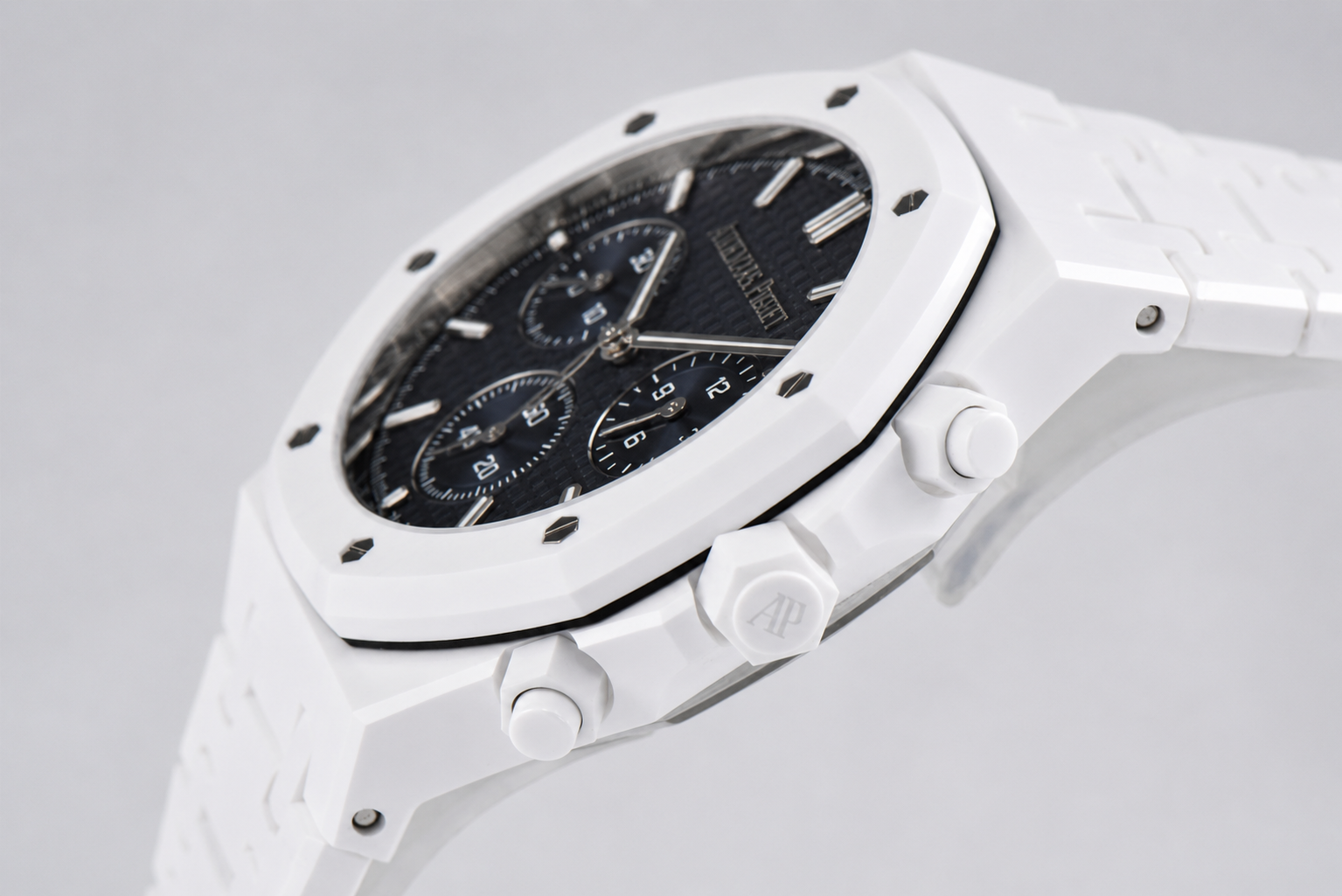 Royal Oak Chrono 26240 White Ceramic APSF 1:1 Best Edition Black Dial on Bracelet SA4401 - Image 3