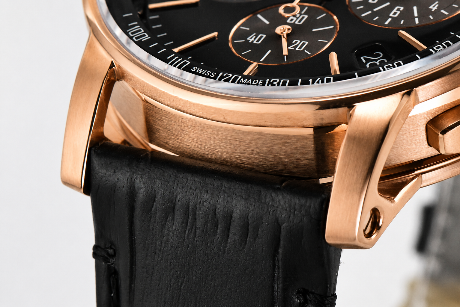 Code 11.59 Chrono 26393 RG APSF 1:1 Best Edition Black/Gray Dial on Blue Leather Strap SA4401 - Image 4