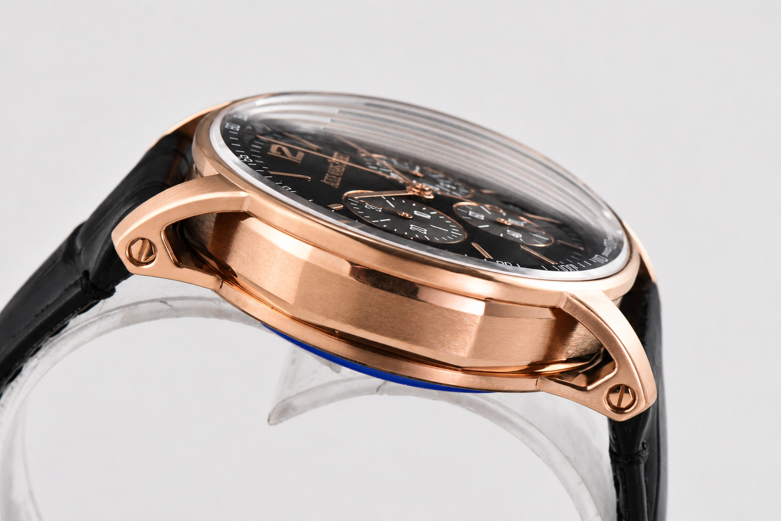 Code 11.59 Chrono 26393 RG APSF 1:1 Best Edition Black/Gray Dial on Blue Leather Strap SA4401 - Image 3