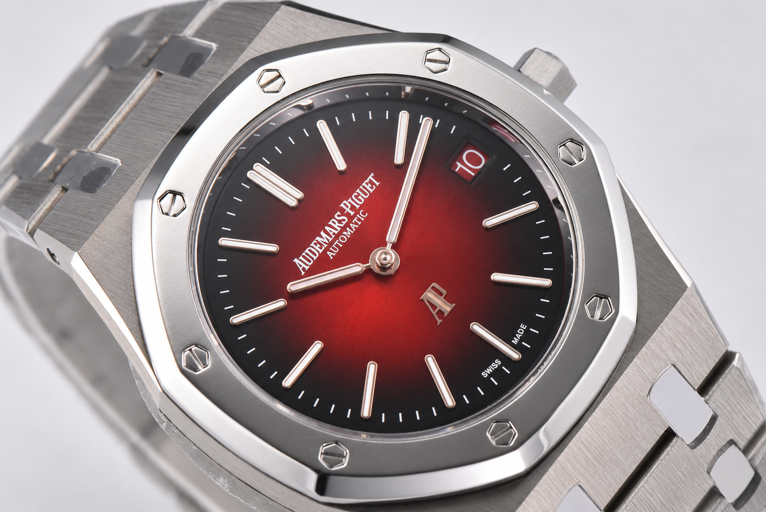 Royal Oak 39mm Titanium 16202 ZF 1:1 Best Edition Red Dial on Bracelet A7121 - Image 3