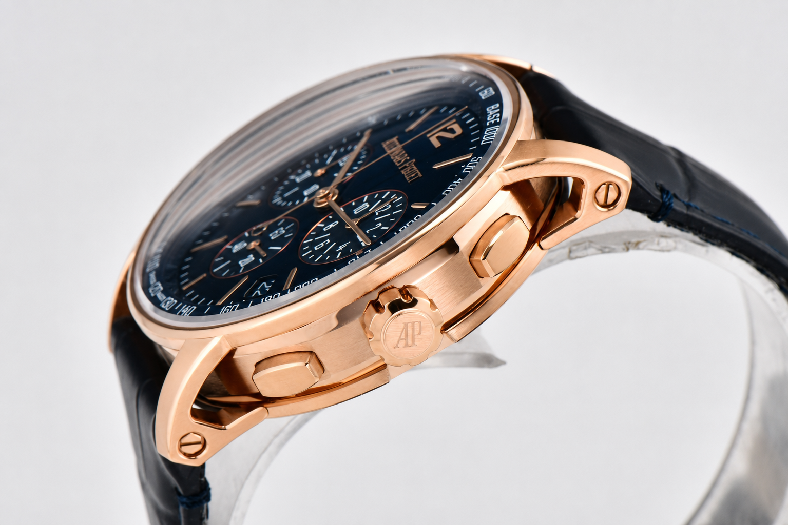 Code 11.59 Chrono 26393 RG APSF 1:1 Best Edition Blue Dial RG Marker on Blue Leather Strap SA4401 - Image 2
