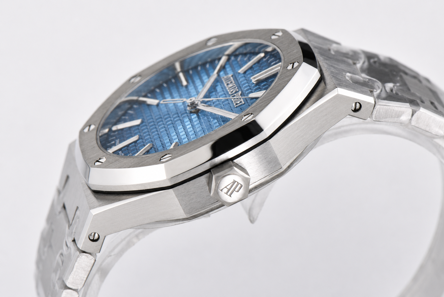 Royal Oak 41mm 15510 SS ZF 1:1 Best Edition Ice Blue Textured Dial on SS Bracelet SA4302 - Image 9