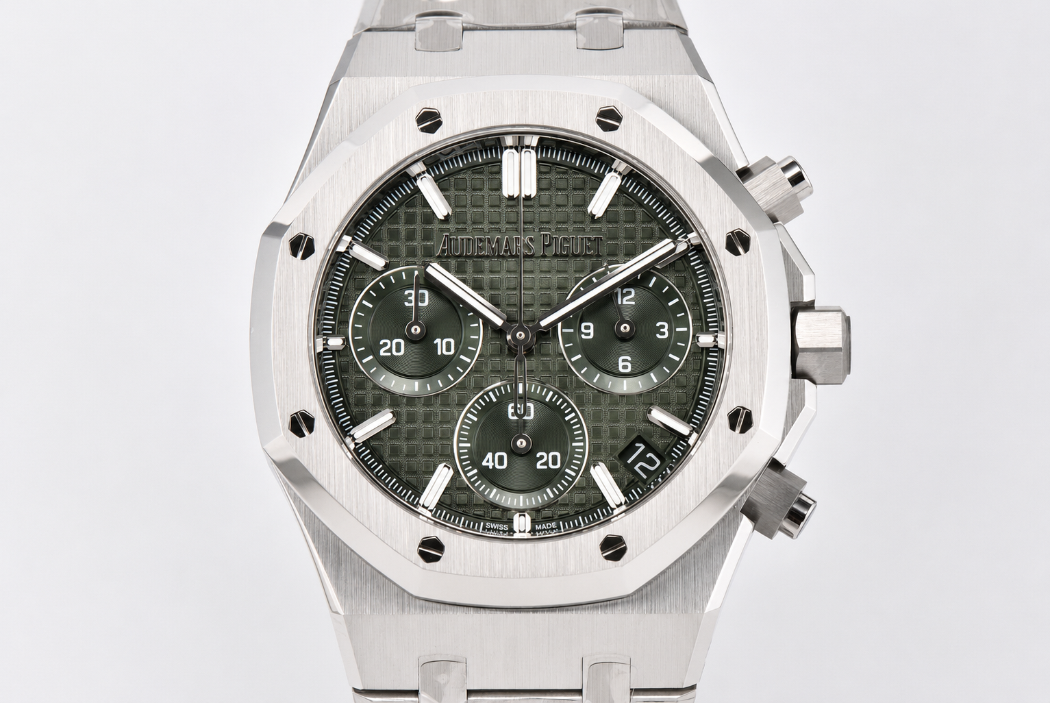 Royal Oak Chrono 26240 SS ZF 1:1 Best Edition Green Dial on SS Bracelet SA4401 - Image 2