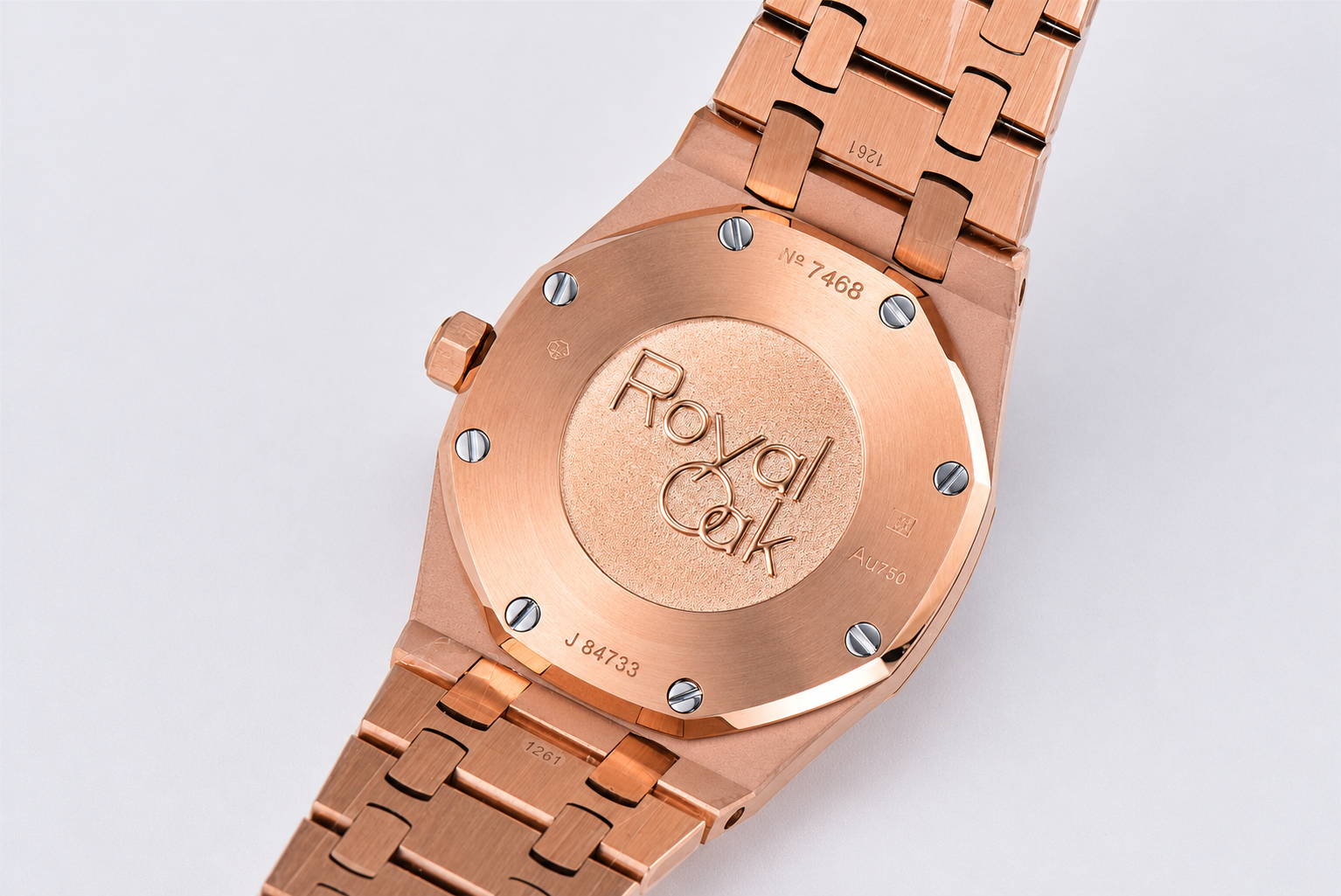 Lady Royal Oak 33mm RG ZF 1:1 Best Edition Blue Dial Diamonds Bezel on RG Bracelet Swiss Quartz - Image 7