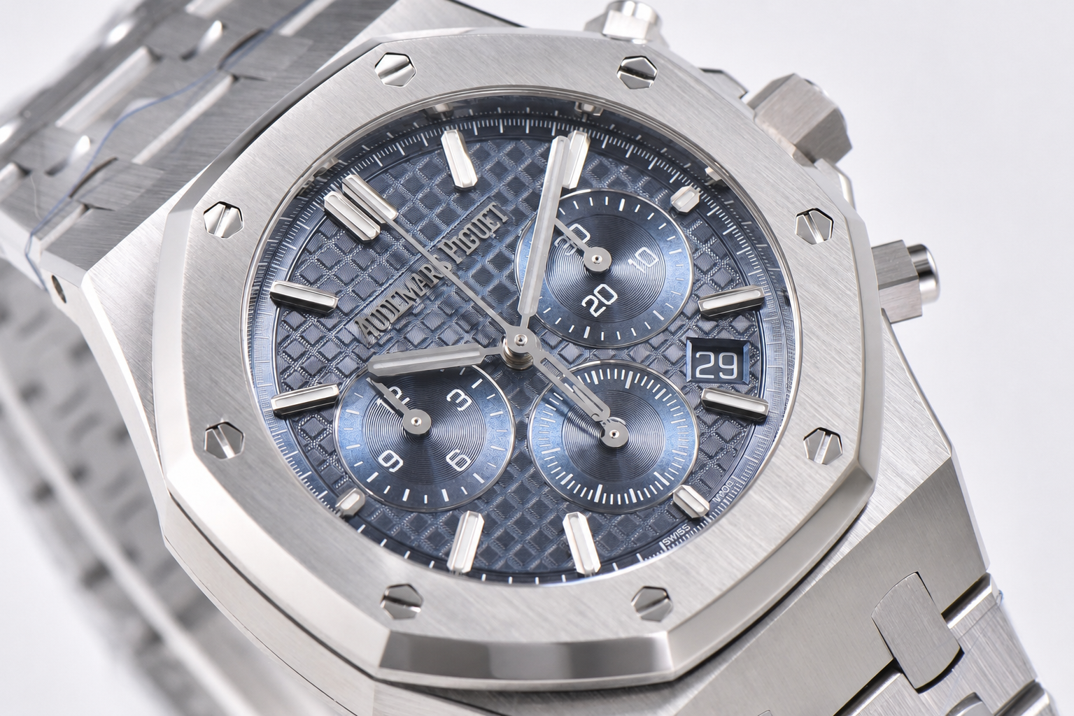 Royal Oak Chrono 26715 SS APSF 1:1 Best Edition Blue Dial SS Bracelet A2685 - Image 2