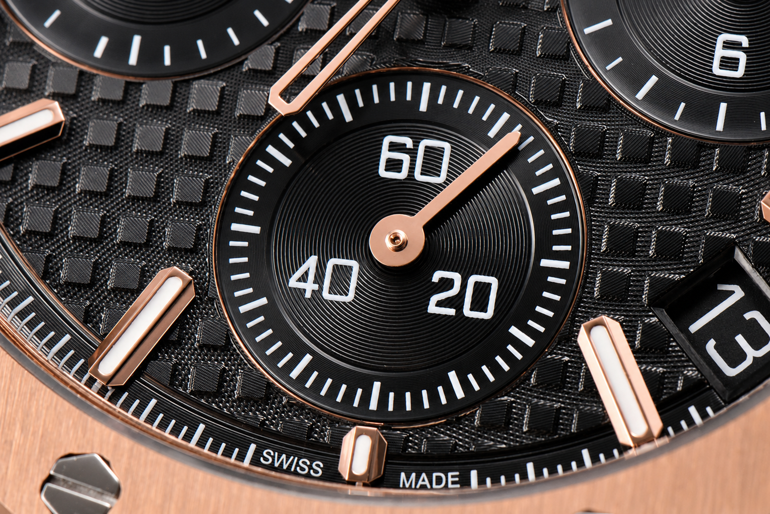 Royal Oak Chrono 26240 RG APSF 1:1 Best Edition Black Dial on Black Leather Strap SA4401 - Image 5