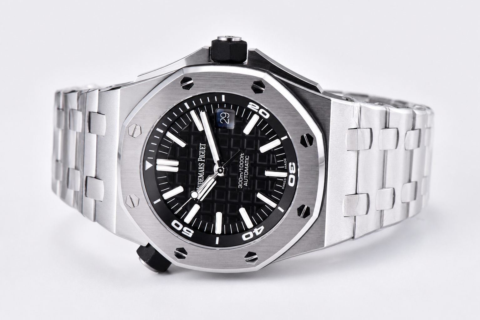 Royal Oak Offshore Diver 15703 APSF 1:1 Best Edition Black Dial on SS Bracelet SA3120 - Image 3