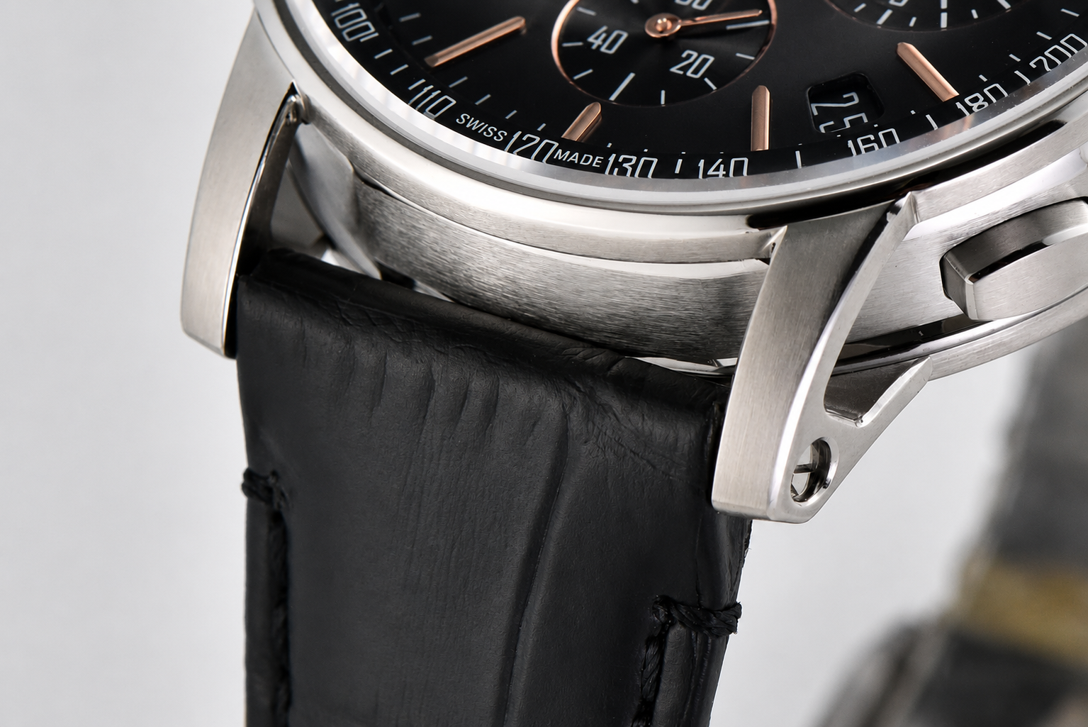 Code 11.59 Chrono 26393 SS APSF 1:1 Best Edition Gradient Gray Dial on Black Leather Strap SA4401 - Image 6