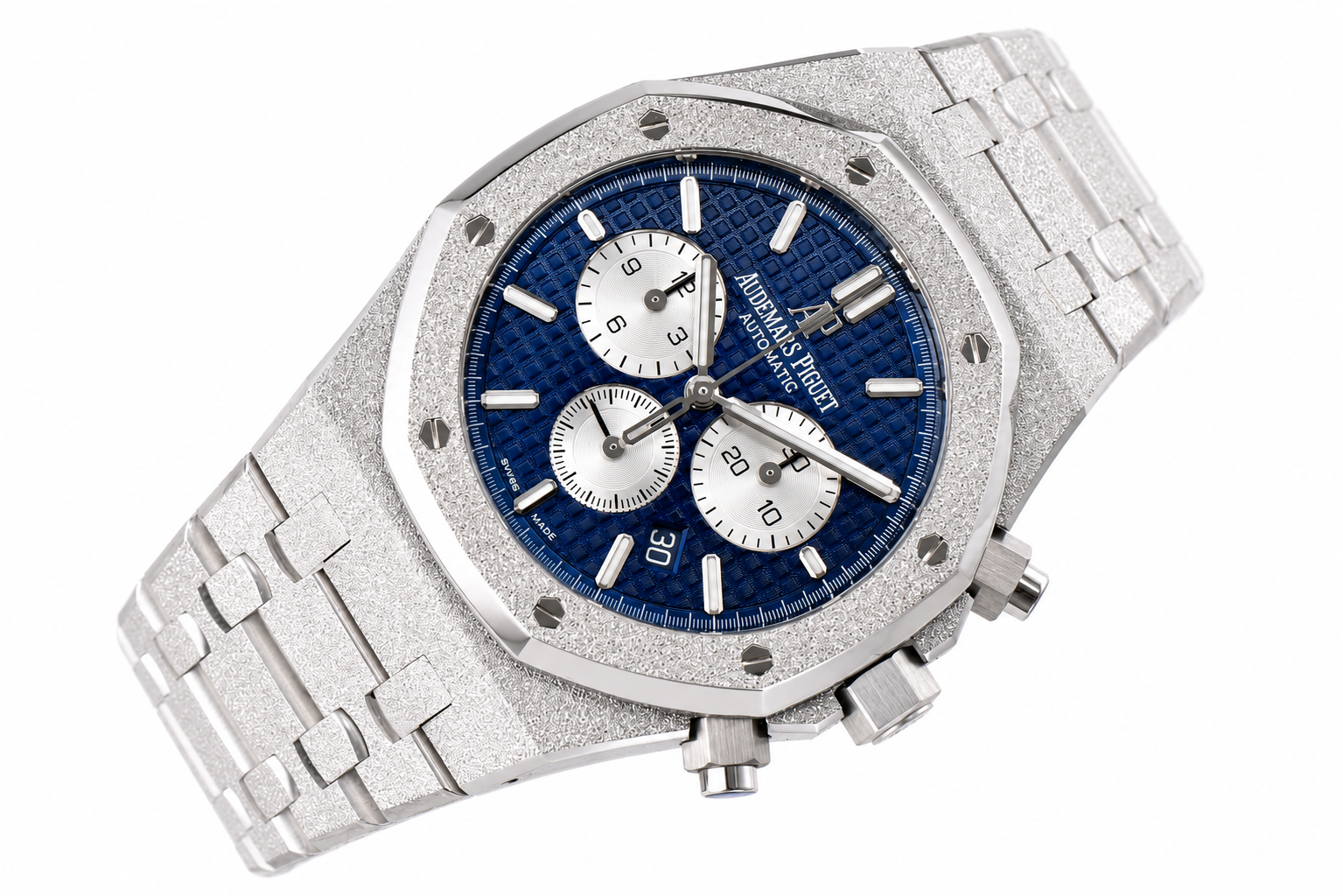 Royal Oak Chrono 26331 Frosted SS APSF 1:1 Best Edition Blue/White Dial on Bracelet A2385 - Image 3