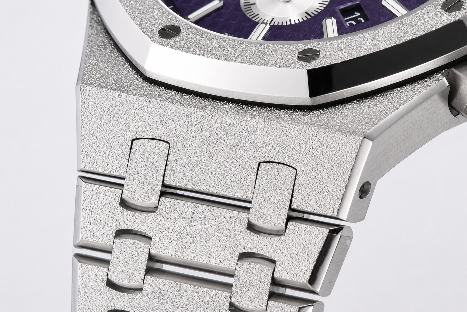 Royal Oak Chrono 26331 Frosted SS APSF 1:1 Best Edition Purple/White Dial on Bracelet A2385 - Image 4