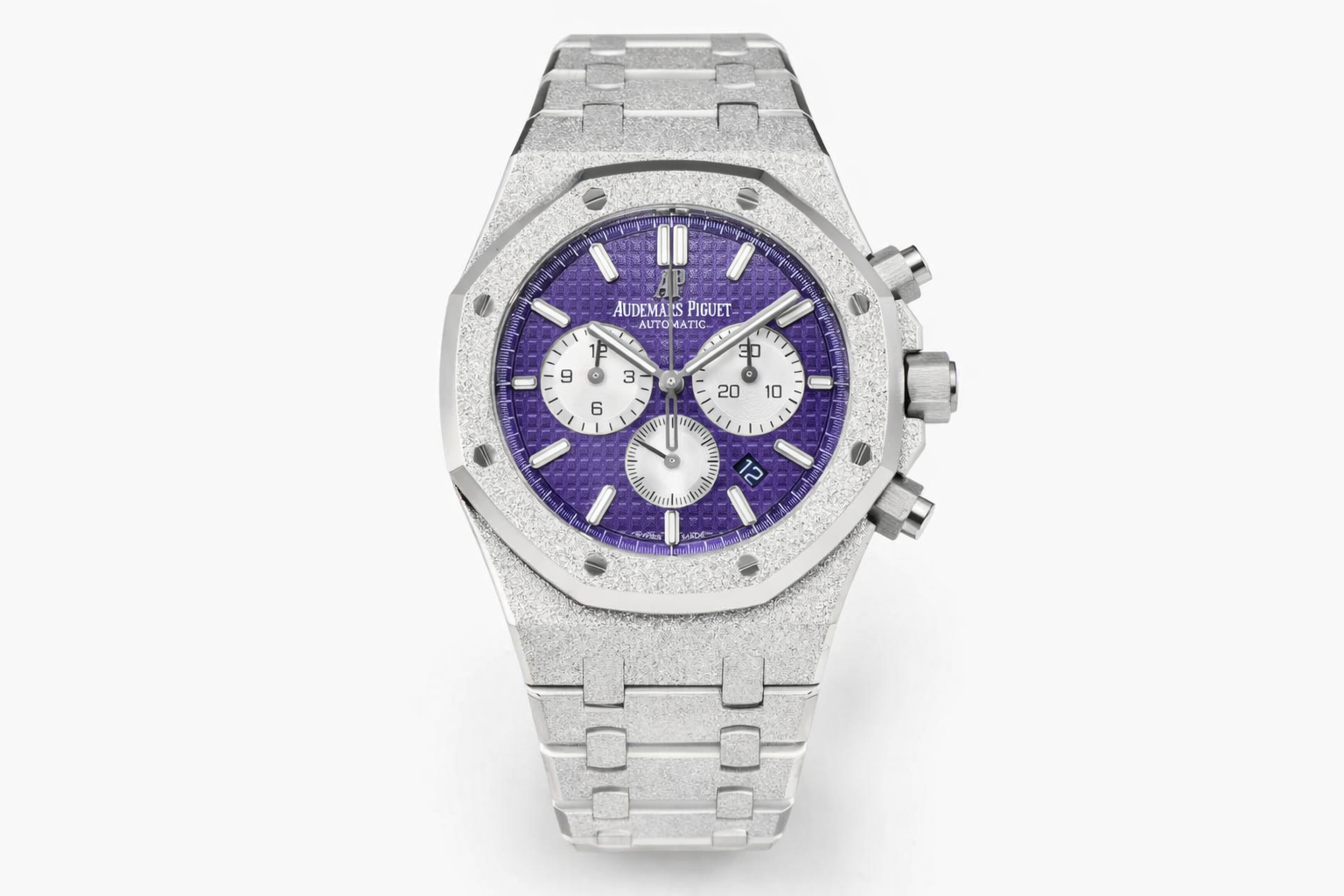Royal Oak Chrono 26331 Frosted SS APSF 1:1 Best Edition Purple/White Dial on Bracelet A2385 - Image 2