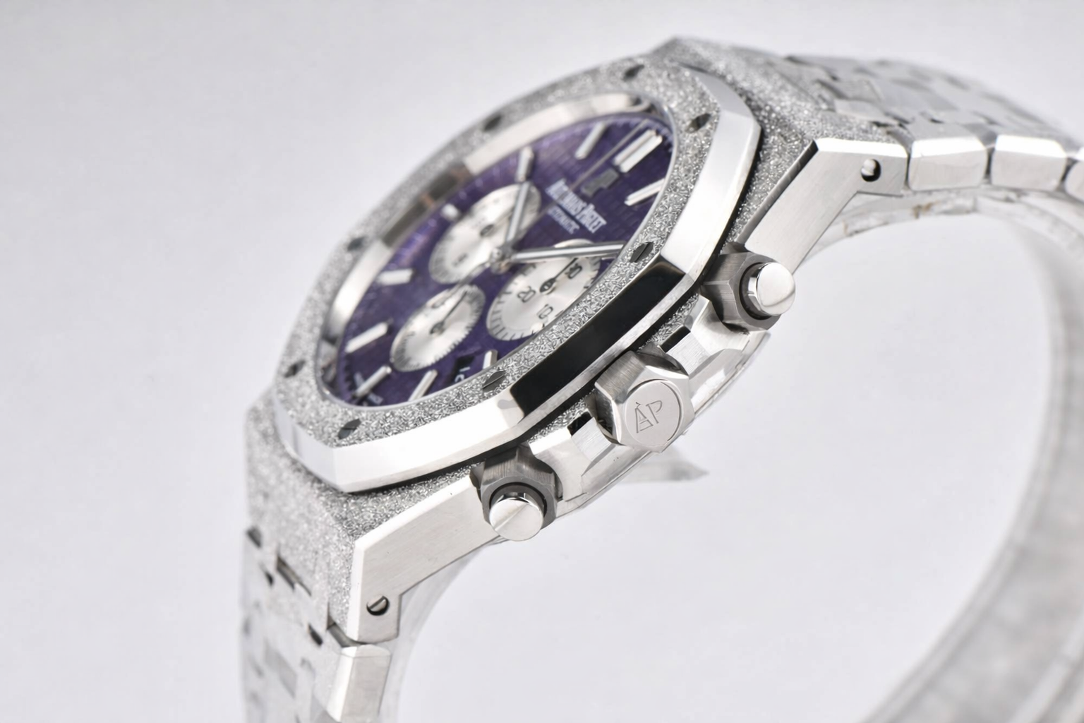 Royal Oak Chrono 26331 Frosted SS APSF 1:1 Best Edition Purple/White Dial on Bracelet A2385 - Image 6