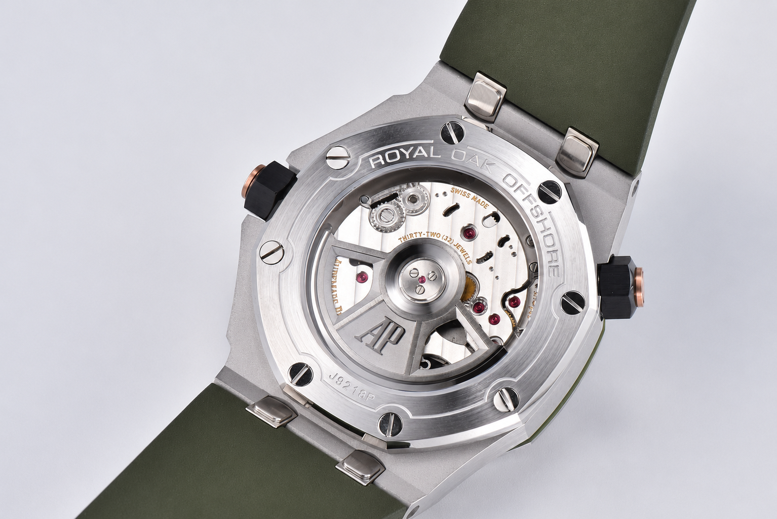 Royal Oak Offshore Diver 15720 SS APF 1:1 Best Edition Green Dial on Green Rubber Strap A4308 - Image 7