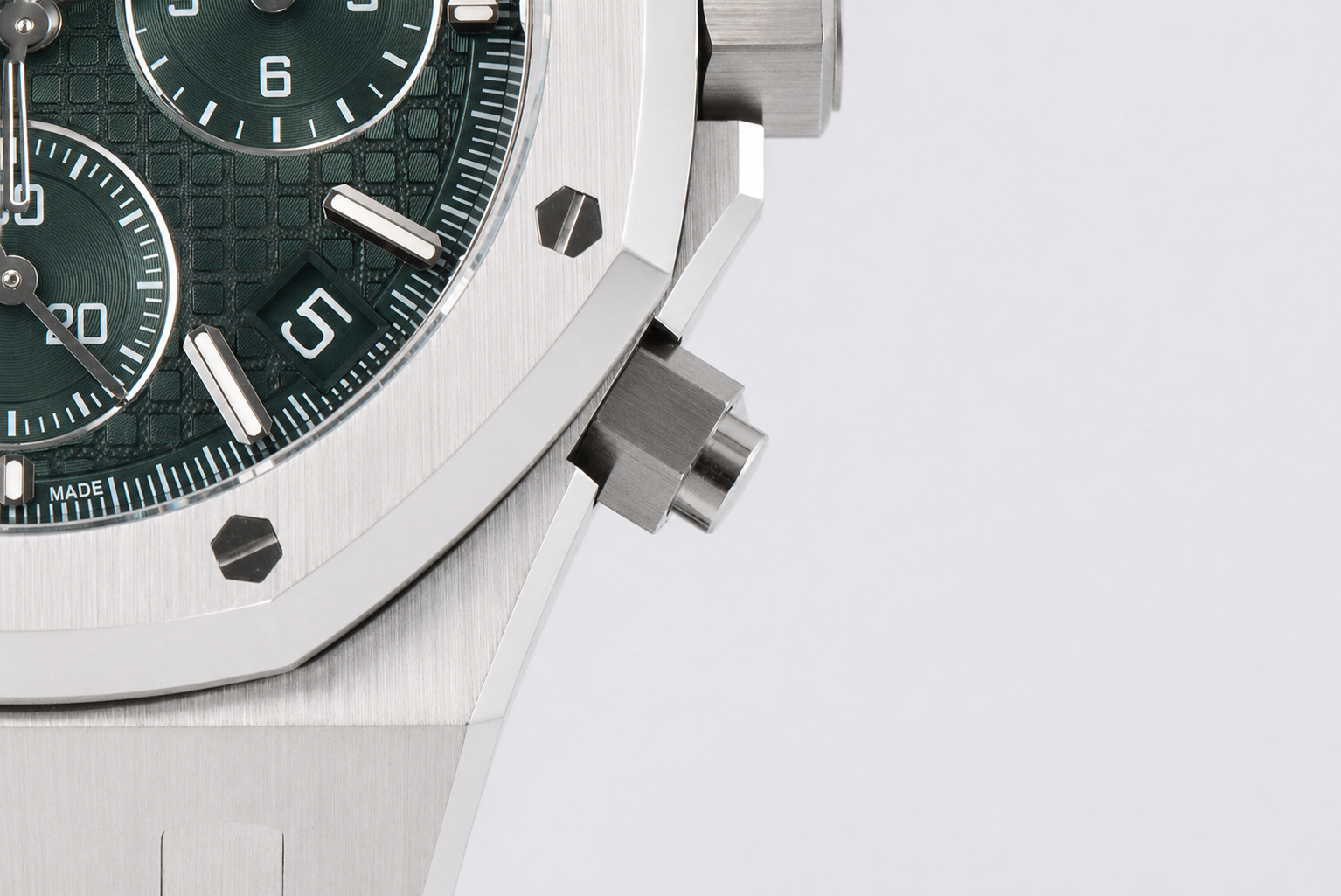 Royal Oak Chrono 26240 SS DDF 1:1 Best Edition Green Dial on SS Bracelet DD4401 - Image 4