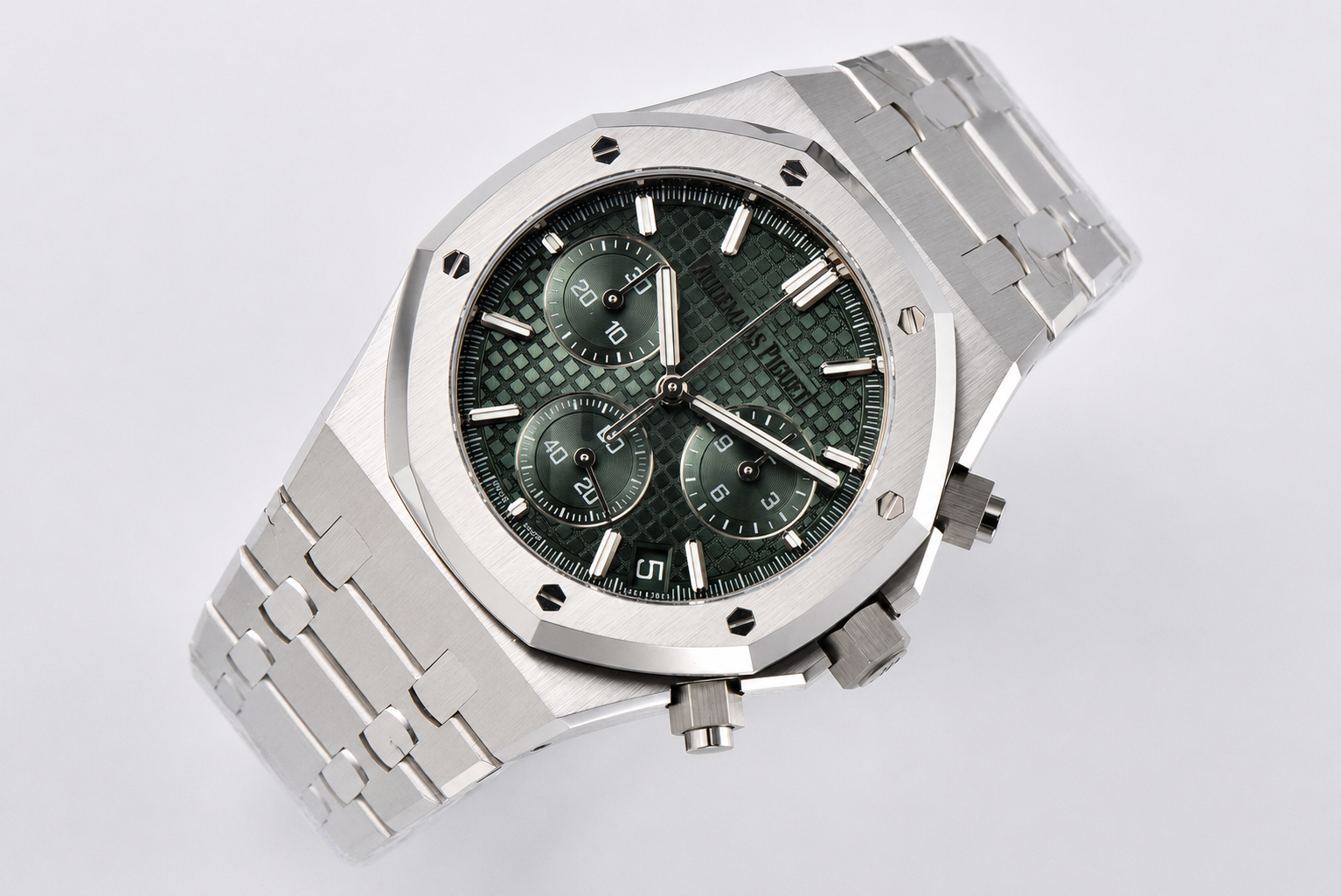 Royal Oak Chrono 26240 SS DDF 1:1 Best Edition Green Dial on SS Bracelet DD4401 - Image 2