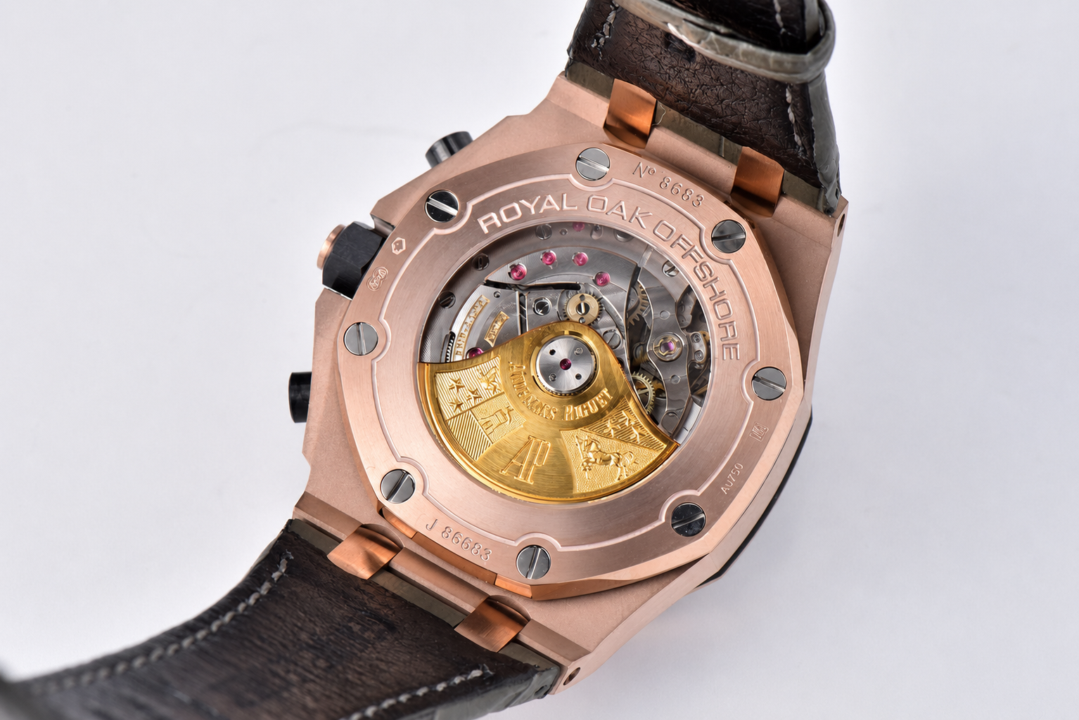 Royal Oak Offshore 42mm RG APF 1:1 Best Edition Black/Silver Dial on Green Leather Strap A3126 - Image 7
