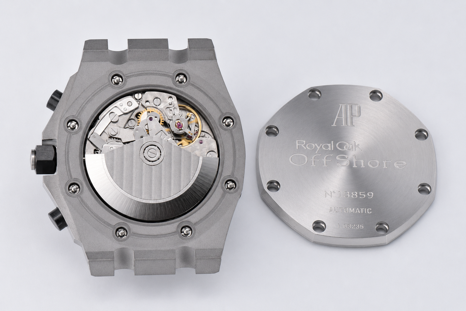 Royal Oak Offshore 42mm SS APF 1:1 Best Edition White Dial White Numeral Markers Ceramic Bezel on Black Rubber Strap A7750 - Image 8