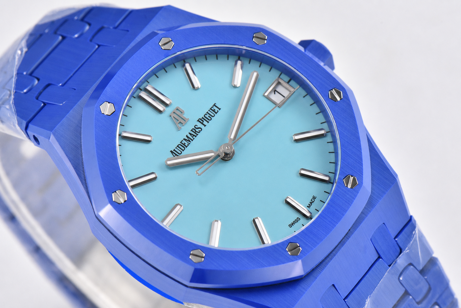 Royal Oak 15500 Blue Ceramic APSF 1:1 Best Edition Tiffany Blue Dial on Bracelet SA4302 - Image 5