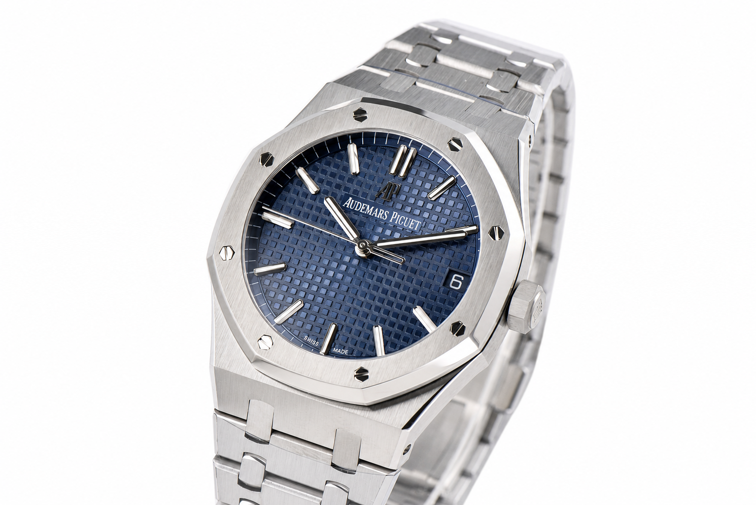Royal Oak 15500 SS APSF 1:1 Best Edition Blue Dial on SS Bracelet SA4302